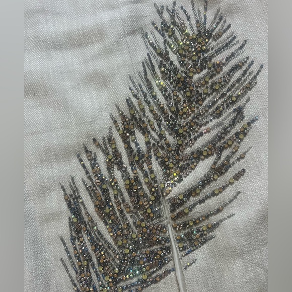 Tory Burch linen pencil midi skirt with rhinestone embroidery 4 - Picture 7 of 7